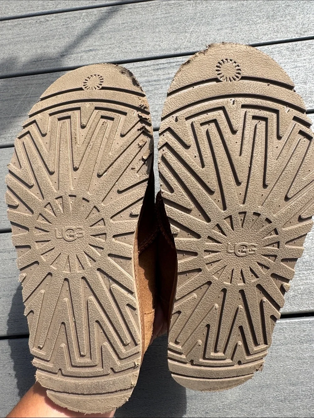 UGG Kids Chestnut Suede Mary-Jane Shearling Slippers
